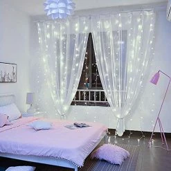 Coupon 😍 String Lights Curtain,USB Powered Fairy Lights For Bedroom Wall Party,8 Modes & IP64 Waterproof Ideal For Outdoor Wedding Decor (White,7.9Ft X 5.9Ft) 👍 -Lighting & Ceiling Fans Shop 51o6eXogSzL