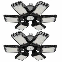 Brand new 🤩 2 Pack LED Garage Light, 200W LED Shop Light, E26/E27 Garage Lights Super Bright Deformable LED Garage Ceiling Light With 6+1 Adjustable Panels Garage Lighting, Bay Light, Attic Light, Basement Light 💯