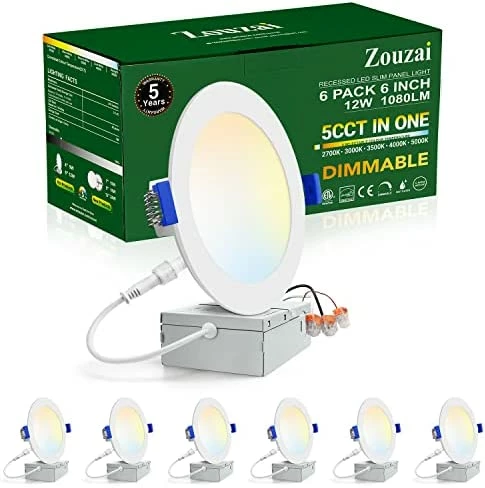 New ❤️ 12 Pack 6 Inch 5CCT Ultra-Thin LED Recessed Ceiling Light With Junction Box, 2700K-5000K Selectable, Dimmable Led Downlight,13W Eqv 120W, Led Can Lights- ETL 1 Pack 5cct 😍 11 New ❤️ 12 Pack 6 Inch 5CCT Ultra-Thin LED Recessed Ceiling Light With Junction Box, 2700K-5000K Selectable, Dimmable Led Downlight,13W Eqv 120W, Led Can Lights- ETL 1 Pack 5cct 😍 - Image 9