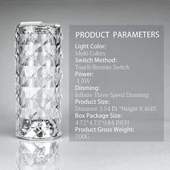 Coupon 🎁 Crystal Lamp 16 Color Changing RGB Night Light Touch Lamp USB Romantic LED Rose Diamond Table Lamps For Living Room ❄ Christmas Lamp Decor ( 8.7IN Remote & Touch Whitewar 🎉 -Lighting & Ceiling Fans Shop 51qJaa8tWUL