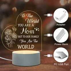 Cheapest 😉 Gifts For Mom From Daughter Son- Mom 🥳 Birthday Gifts Night Light, Mom Gifts For 🎄 Christmas 👪 Thanksgiving- Acrylic Engraved Night Light For Mo 🥰 -Lighting & Ceiling Fans Shop 51qk9tswReL