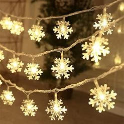 Wholesale ❤️ Christmas Lights, 20 Ft 40 LED Snowflake String Lights Battery Operated Fairy Lights For Bedroom Room Party Home Xmas Decor Indoor Outdoor Tree Decorations Warm White Snowflake-multi 👏