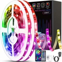 Deals 🔥 Led Lights For Bedroom 100ft (2 Rolls Of 50ft) Music Sync Color Changing LED Strip Lights With Remote And App Control 5050 RGB LED Strip, LED Lights For Room Home Party Decorat ⭐ -Lighting & Ceiling Fans Shop 51r9Rdyh0rL. AC