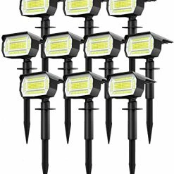 Brand new 😍 Solar Spot Lights Outdoor, [10 Pack/72 LED/3 Modes] 2-in-1 Solar Landscape Spotlights, Auto On/Off IP67 Waterproof Solar Powered Wall Lights For Front Door, Backyard, Garage, Deck(Cool White) 🎁
