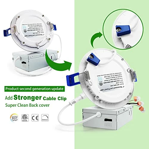 New ❤️ 12 Pack 6 Inch 5CCT Ultra-Thin LED Recessed Ceiling Light With Junction Box, 2700K-5000K Selectable, Dimmable Led Downlight,13W Eqv 120W, Led Can Lights- ETL 1 Pack 5cct 😍 6 New ❤️ 12 Pack 6 Inch 5CCT Ultra-Thin LED Recessed Ceiling Light With Junction Box, 2700K-5000K Selectable, Dimmable Led Downlight,13W Eqv 120W, Led Can Lights- ETL 1 Pack 5cct 😍 - Image 4