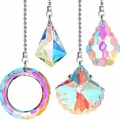 Cheapest 🔔 4 Pieces Crystal Suncatcher Ceiling Fan Pull Chain Colorful Maker Pull Chain Extension With Connector For Bathroom Toilet Light Ceiling Light Fan (Longan, Round, Polygon, Quadrilateral) 😍 -Lighting & Ceiling Fans Shop 51ro45mc3pS. AC