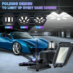 Best deal ⌛ 2 Pack LED Garage Light,200W Garage Light 20000lm Deformable Garage Lights Ceiling Shop Light With 7+1 Adjustable Panel,6500K Daylight Folding Screw In Garage Lighting Bulb E26/E27 For Workshop Garage ⭐ -Lighting & Ceiling Fans Shop 51sFClVvZvL
