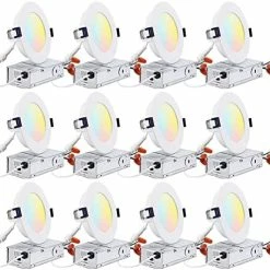 Discount 🔔 12-Pack 6 Inch LED Recessed Lighting With Junction Box, CRI90, 5CCT Dimmable Ultra-Thin Recessed Downlight, 2700K3000K3500K4000K5000K Color Temperature Selectable, ETL & ES Cool White (4000k) 🔥 -Lighting & Ceiling Fans Shop 51snpNkTUL. AC