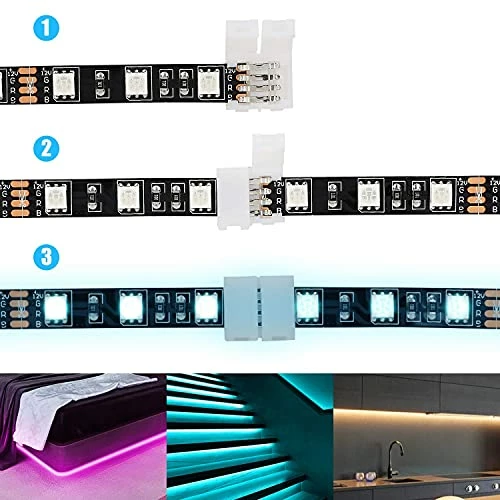 Brand new 🔥 WENHSIN 10Packs 4-Pin RGB LED Light Strip Connectors 10mm Unwired Gapless Solderless Adapter Terminal Extension For SMD 5050 Multicolor LED Strip (10Pack 4PIN RGB Connector) 🔥 8 Brand new 🔥 WENHSIN 10Packs 4-Pin RGB LED Light Strip Connectors 10mm Unwired Gapless Solderless Adapter Terminal Extension For SMD 5050 Multicolor LED Strip (10Pack 4PIN RGB Connector) 🔥 - Image 6