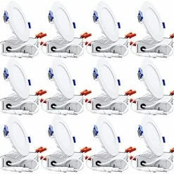 Discount 🔔 12-Pack 6 Inch LED Recessed Lighting With Junction Box, CRI90, 5CCT Dimmable Ultra-Thin Recessed Downlight, 2700K3000K3500K4000K5000K Color Temperature Selectable, ETL & ES Cool White (4000k) 🔥 -Lighting & Ceiling Fans Shop 51tXorZfIzL. AC 3
