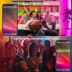 New 🔔 100ft Led Strip Lights (2 Rolls Of 50ft) RGB Music Sync Color Changing,Bluetooth Led Lights With Smart App Control Remote,Led Lights For Bedroom Room Lighting Flexible Home Decor 🔥 -Lighting & Ceiling Fans Shop 51trE540sKL