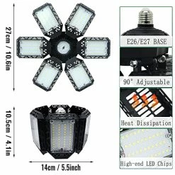 Buy 🎁 2-Pack LED Garage Lights, 160W Garage Light, 16000LM 6500K Garage Lights Ceiling Led Bulb With 6+1 Multi-Position Panels, Garage Led Light Fixtures,LED Shop Light For Garage,Basement, Workshop,Attic 🔔 -Lighting & Ceiling Fans Shop 51tvpfVshAL