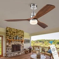 Best deal 💯 52” Ceiling Fans With Lights Remote Control,Indoor Outdoor Wood Ceiling Fan With 3 Blade For Patio Living Room, Bedroom, Office, ☀️ Summer House, Etc Nature Wood Blades White Body 🎉 -Lighting & Ceiling Fans Shop 51uAXYj5UOL. AC