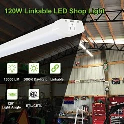 Wholesale 👏 Hykolity 4FT 120W LED Shop Light Linkable, 13000lm(400w Equivalent), 5000K Utility Shop Lights For Garages, Workshops, Basements, Hanging Or FlushMount, With Power Cord And Pull Chain, ETL, 2 Pack White 🎉