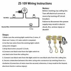 Brand new 👍 Ceiling Fan Light Switch Zing Ear ZE-109 Two-Wire Light Switch With Pull Cords For Ceiling Light Fans Lamps And Wall Lights Pull Chain Switch Control Replacement On-Off With Pull Chain,2 Pcs Bronze ❤️ -Lighting & Ceiling Fans Shop 51vYYsdtXiL