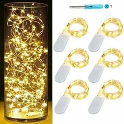 Coupon 🔥 6 Pack 7Feet Starry String Lights Waterproof Fairy String Lights 20 Micro Starry LEDs On Silvery Copper Wire CR2032 Batteries Included For Wedding Centerpiece Party 🎄 Christmas Table Decor Warm Whit 🔔 -Lighting & Ceiling Fans Shop 51xKH9erhJL. AC