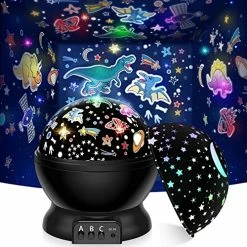 Cheapest 💯 Dinosaur Night Light For Kids Toys 2-in-1 Dinosaurs & Star Projector For Boy 3 4 5 6 7 8 9 10 11 12 Year Old Gifts Rotating Nights Lights Lamp For Age 3-12 Boys Bedroom 🎄 Christmas Decor Dinosaur-black 🌟