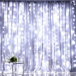 Flash Sale 😍 Curtain String Lights, 300 LED 9.8ft X 9.8ft 8 Lighting Modes Fairy Lights USB Powered, Waterproof Lights For 🔔 Christmas Party Wedding Outdoor Indoor Wall Decorations (White) 😍 -Lighting & Ceiling Fans Shop 51zbUfdkXOS