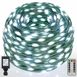 Budget 💯 Christmas Lights Outdoor-800LED 262FT Long Plug In Green Wire 🎄 Christmas Tree Lights With Remote-IP67 Waterproof 8 Modes With Timer For House Indoor 🦇 Halloween Decorations (Cool White) ✔️