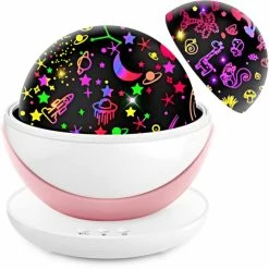 Cheapest 🔥 Night Light For Kids, Rauxe Kids Night Light, Space & Animal World Star Projector 360° Rotation - 4 LED Bulbs 17 Light Color Changing With USB Cable, 6H Auto-off, Wonderful Gift For Men 👩 Women Children Blue 👍 -Lighting & Ceiling Fans Shop 611ofjhQJiL. AC