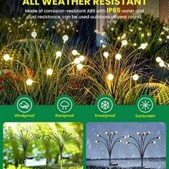 Budget ✨ Super Bright Solar Powered Firefly Lights, High Flexibility Starburst Swaying Lights, Vibrant Solar Garden Lights Outdoor Waterproof, 8 LED Landscape Lighting Decorative For Pathway Patio Yard 💯 -Lighting & Ceiling Fans Shop 612xEc5YxJL