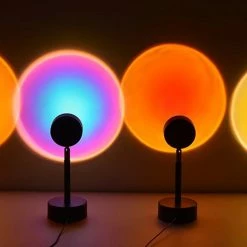Buy 🥰 Sunset Lamp, Projector Sunset Light 10W LED Projection Night Light 180 Degree Rotation Romantic Rainbow Light USB Charging For Photography Party Home Living Room Bedroom Decor, Sunset Red… 🥰 -Lighting & Ceiling Fans Shop 613efBLuVIL