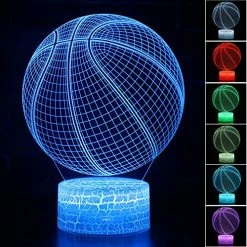 Flash Sale ❤️ 3D Illusion 🏀 Basketball Night Lamp 16 Color Change Touch White Crack Base Remote Control 🎂 Birthday Present Boys 👧 Girls Party Kids Home Decor Desk 🏀 Basketball Lover Teenager 🔔 Christmas Gifts Xmas Gift 🌟 -Lighting & Ceiling Fans Shop 615vdoO3UWL
