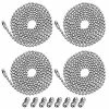 Cheapest ❤️ Beaded Pull Chain Extension,Each Chain Length 39 Inch (1 Meter) With Two Additional Matching Connectors,3.2 Mm Diameter Beaded,Silvery,4 Pack 🤩 -Lighting & Ceiling Fans Shop 618vU64hERL