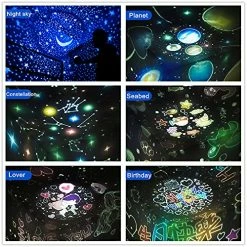 New 👍 Remote Control And Timer Design Seabed Starry Sky Rotating LED Star Projector For Bedroom, Night Light For Kids, Night Color Moon Lamp For Children Baby Teens Adults(Blue) ⭐ -Lighting & Ceiling Fans Shop 61I3o9ubSHL