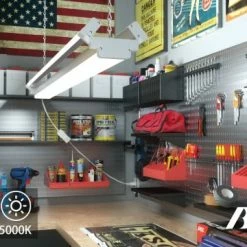 Deals 🧨 Bounder Deformable LED Shop Light For Workshop, 6400LM 80W 4FT Utility Shop Lighting Fixture With Plug And Adjustable Panel, 5000K Daylight, Hanging Or Flush Mount For Shop, Garage, Workbench, 1 Pack White | 1 Pack 🌟 -Lighting & Ceiling Fans Shop 61LDAGcpSNL