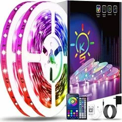 Best reviews of 😉 100ft Led Strip Lights (2 Rolls Of 50ft) Bluetooth Smart App Music Sync Color Changing RGB Led Light Strip With Remote And Power Adapter,Led Lights For Bedroom Room Home Decor Party Festiva 🤩 -Lighting & Ceiling Fans Shop 61Lb0ciQvML. AC