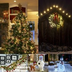 Flash Sale 🌟 Christmas Lights, Battery Operated String Lights 18ft 50 LED 8 Modes LED Mini Lights With Timer For 🎄 Christmas Tree Wreath Party Home Indoor Outdoor Decor, Waterproof, Warm White Green Wire Warm White 🌟 -Lighting & Ceiling Fans Shop 61NsAIU3kuL