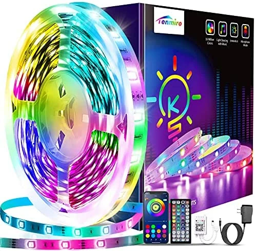 Outlet ✨ Led Strip Lights 130ft (2 Rolls Of 65ft) Smart Light Strips With App Control RGB Led Lights For Bedroom,Music Sync Color Changing Lights For Room Party ⌛ 10 Outlet ✨ Led Strip Lights 130ft (2 Rolls Of 65ft) Smart Light Strips With App Control RGB Led Lights For Bedroom,Music Sync Color Changing Lights For Room Party ⌛ - Image 9