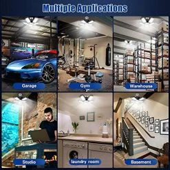 Hot Sale 😀 Metal LED Garage Lights 2 Pack 150W Garage Light 15000LM LED Garage Lights With 5+1 Multi-Position Panels Deformable E26/E27 Garage Lighting LED Shop Light 6500K Daylight For Garage Basement ✨ -Lighting & Ceiling Fans Shop 61QErakvaOL