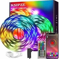 New 🔔 100ft Led Strip Lights (2 Rolls Of 50ft) RGB Music Sync Color Changing,Bluetooth Led Lights With Smart App Control Remote,Led Lights For Bedroom Room Lighting Flexible Home Decor 🔥 -Lighting & Ceiling Fans Shop 61QTayjYkdL. AC