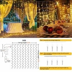 Discount 🥰 Curtain Lights For Bedroom, 200 Led Hanging String Lights Outdoor Waterproof, Fairy Curtain Lights For Backdrop, Window, Wall, Wedding, Party, Garden, Porch, Brithday Decorations Warm White 🧨 -Lighting & Ceiling Fans Shop 61R3Hq2WjoL