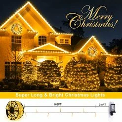 Best Sale 😀 168FT 600 LED 🎁 Christmas Lights Outdoor Waterproof 8 Modes Indoor 🎁 Christmas String Lights Warm White 🎁 Christmas Tree Lights Plug In For Room Bedroom Wedding Party Holiday Decorations 🌟 -Lighting & Ceiling Fans Shop 61Se34MwTFL