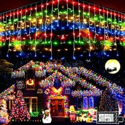 Best reviews of ๐ Christmas Lights Outdoor Decorations 400 LED 33ft 8 Modes Curtain Fairy String Light With 75 Drops, Clear Wire LED String Light Indoor Decor For Wedding Party Holiday โ Christmas Decorations Multicolor โจ