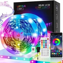 New ❤️ 100ft Led Lights For Bedroom, APP Control Music Sync Color Changing,Ultra Long RGB 5050 Led Strip Lights With 44Keys IR Remote For 🎄 Christmas Room Home Decoration 💯 -Lighting & Ceiling Fans Shop 61dSRBbFaSL. AC