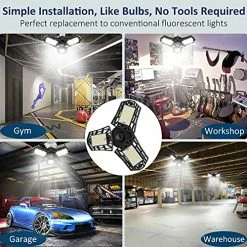 Flash Sale 🛒 2-Pack LED Garage Light 60W Garage Lighting - 6000LM 6500K LED Deformable Garage Ceiling Lights, LED Shop Light With Adjustable Multi-Position Panels, LED Glow Light For Garage, Workshop ‎item Package Quantity: 2 🎁 -Lighting & Ceiling Fans Shop 61f6AVPjD9L