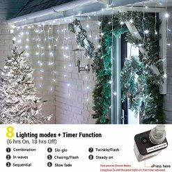 New 💯 Christmas Icicle Lights Outdoor, 360 LED 29.5ft 8 Modes Fairy Icicle String Lights With 60 Drops, Led 🎄 Christmas Twinkle Lights For Holiday, Party, Wedding, Eaves, 🎄 Christmas Decorations (White) 🔔 -Lighting & Ceiling Fans Shop 61fwomaTKVL