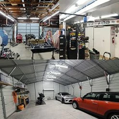 Best Pirce ✨ Linkable LED Shop Light For Garage, 4400lm, 4FT 42W Utility Light Fixture, 5000K Daylight LED Workbench Light W/Plug [250W Equivalent]Hanging Or Surface Mount, Black - 4 Pack ETL ❤️ -Lighting & Ceiling Fans Shop 61mRB6EUUkL