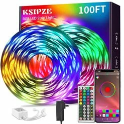 New 🔔 100ft Led Strip Lights (2 Rolls Of 50ft) RGB Music Sync Color Changing,Bluetooth Led Lights With Smart App Control Remote,Led Lights For Bedroom Room Lighting Flexible Home Decor 🔥