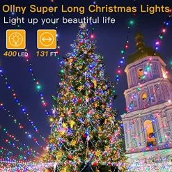 Hot Sale 🤩 Christmas Lights Outdoor, 131FT 400 LED 🎅 Christmas Tree Lights, 11 Modes Warm White And Multi Color Changing String Lights With Remote, For Weddings Xmas Party Decorations - IP44 Waterproof 🎁