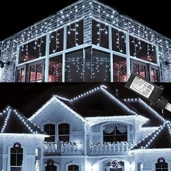 New 💯 Christmas Icicle Lights Outdoor, 360 LED 29.5ft 8 Modes Fairy Icicle String Lights With 60 Drops, Led 🎄 Christmas Twinkle Lights For Holiday, Party, Wedding, Eaves, 🎄 Christmas Decorations (White) 🔔 -Lighting & Ceiling Fans Shop 61vKidwNLaL. AC