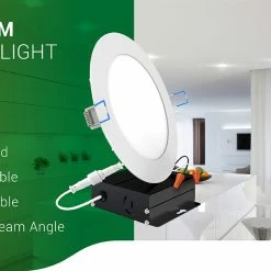 Outlet 🧨 24 Pack 6 Inch Ultra Thin LED Recessed Ceiling Lights Slim, 6000K Daylight Deluxe, Dimmable 14W=100W, 850 LM, Baffle Trim Damp Rated, Canless Wafer Thin With Junction Box ⭐ -Lighting & Ceiling Fans Shop 81O2ks3xUuL 1