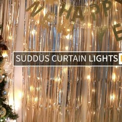 Discount 🥰 Curtain Lights For Bedroom, 200 Led Hanging String Lights Outdoor Waterproof, Fairy Curtain Lights For Backdrop, Window, Wall, Wedding, Party, Garden, Porch, Brithday Decorations Warm White 🧨 -Lighting & Ceiling Fans Shop A1QgcpsnSwL
