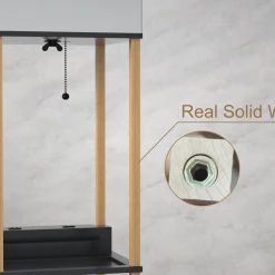 Hot Sale 😉 Floor Lamp With Shelves, Shelf Floor Lamps By Real Solid Wood With 2 Charging Ports And 1 Power Outlet, Floor Lamps For Bedrooms, Lamps For Living Room, Matt Black ⭐ -Lighting & Ceiling Fans Shop A1aZ3zHJ0vL